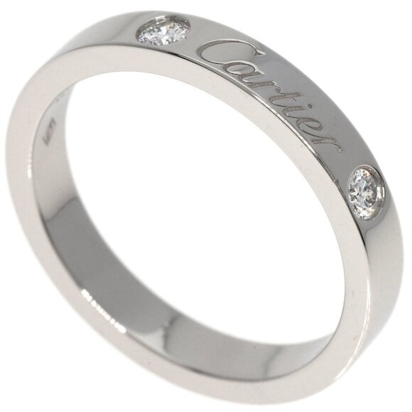 CARTIER Platinum C de Cartier 2 Diamond Ring #50 (US Size: 5.25) - Picture 1 of 9